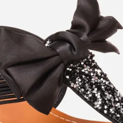 Best La Modeuse Sandales à strass et noeud Noir