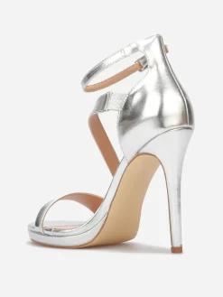 Outlet La Modeuse Sandales à talon aiguille et brides Argenté