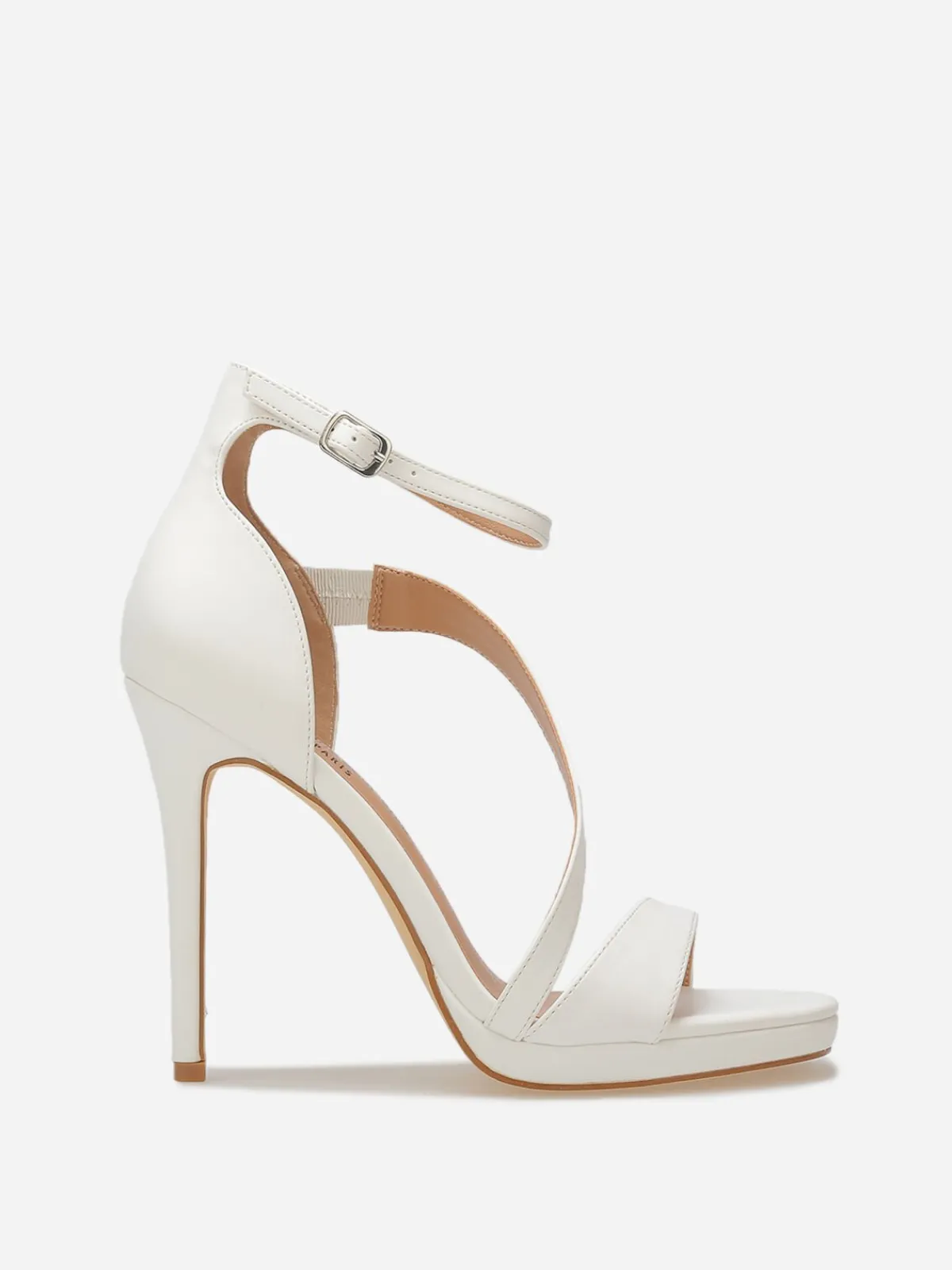 Online La Modeuse Sandales à talon aiguille et brides Blanc