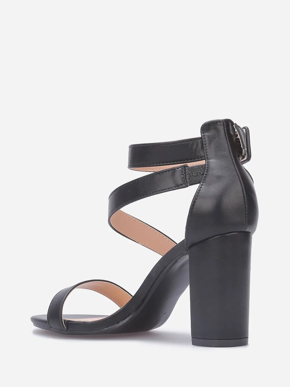 Outlet La Modeuse Sandales à talon avec doubles brides Noir