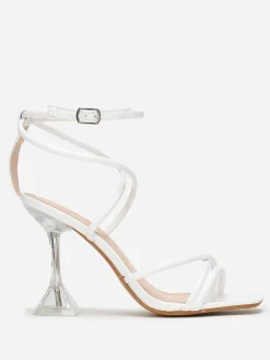 Online La Modeuse Sandales à talon bobine transparent Blanc