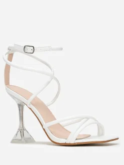 Online La Modeuse Sandales à talon bobine transparent Blanc