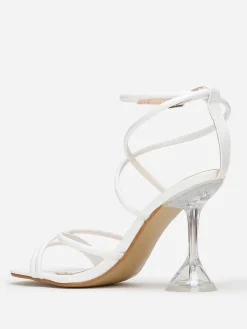 Online La Modeuse Sandales à talon bobine transparent Blanc