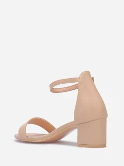Best La Modeuse Sandales à talon carré grandes tailles Beige