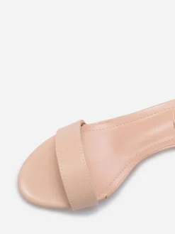 Best La Modeuse Sandales à talon carré grandes tailles Beige