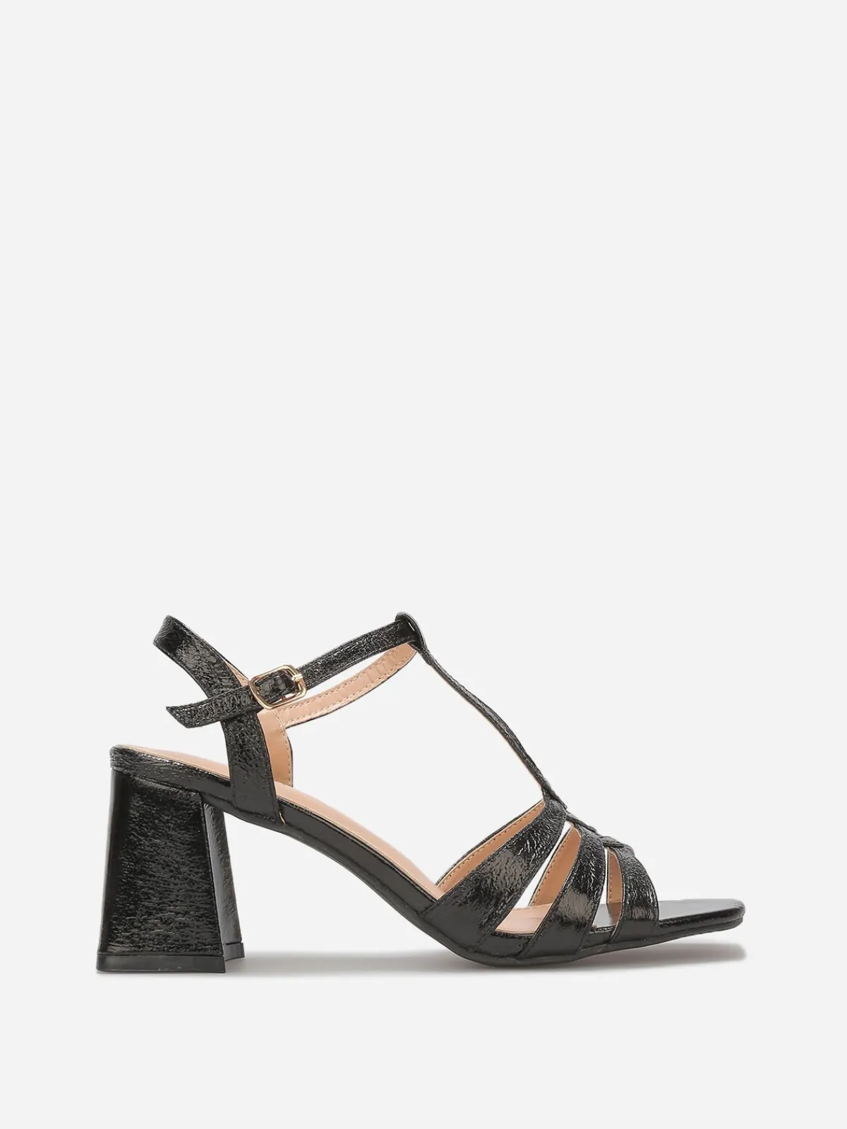 Clearance La Modeuse Sandales à talon et brides entrecroisées Noir