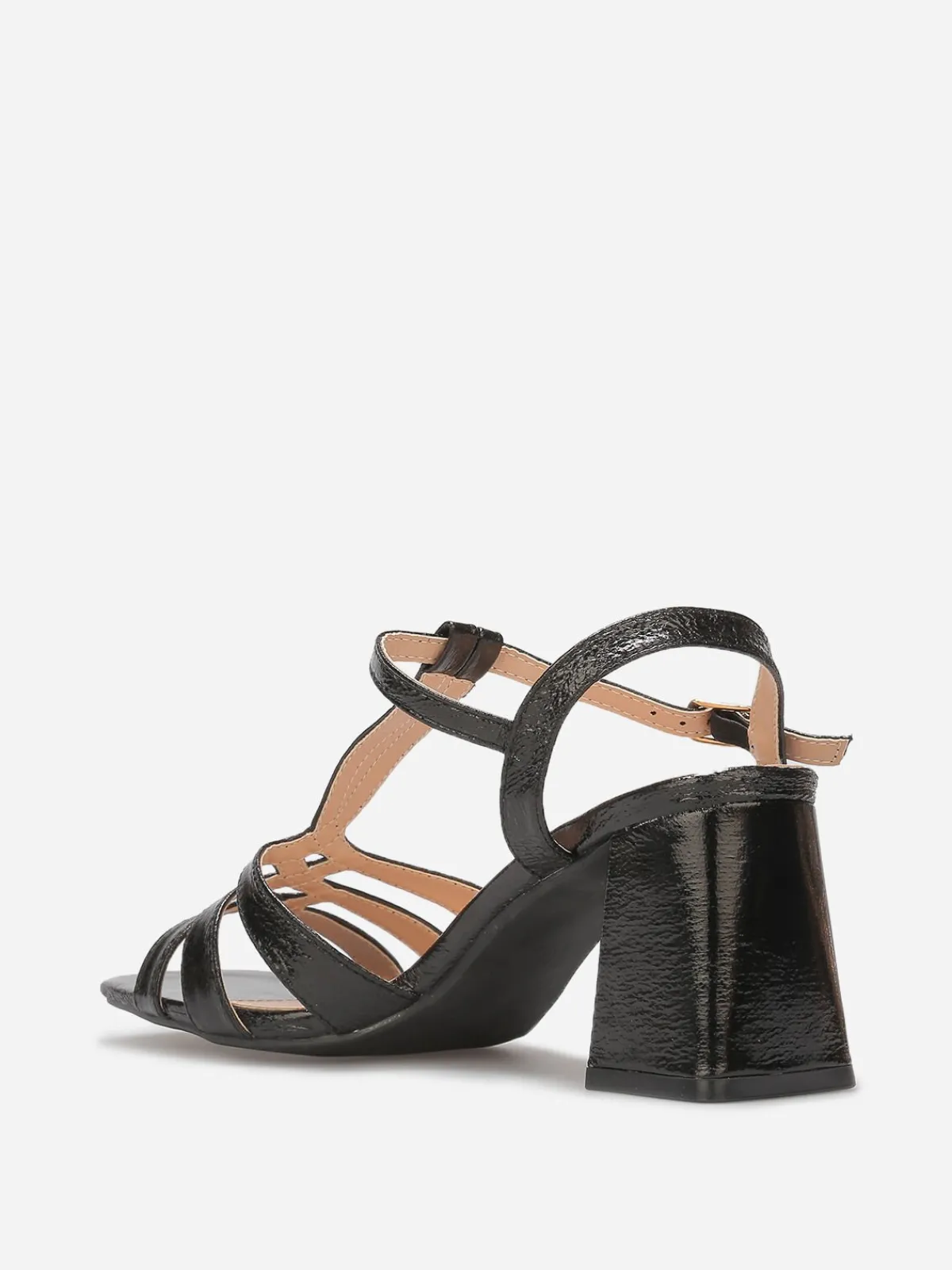 Clearance La Modeuse Sandales à talon et brides entrecroisées Noir