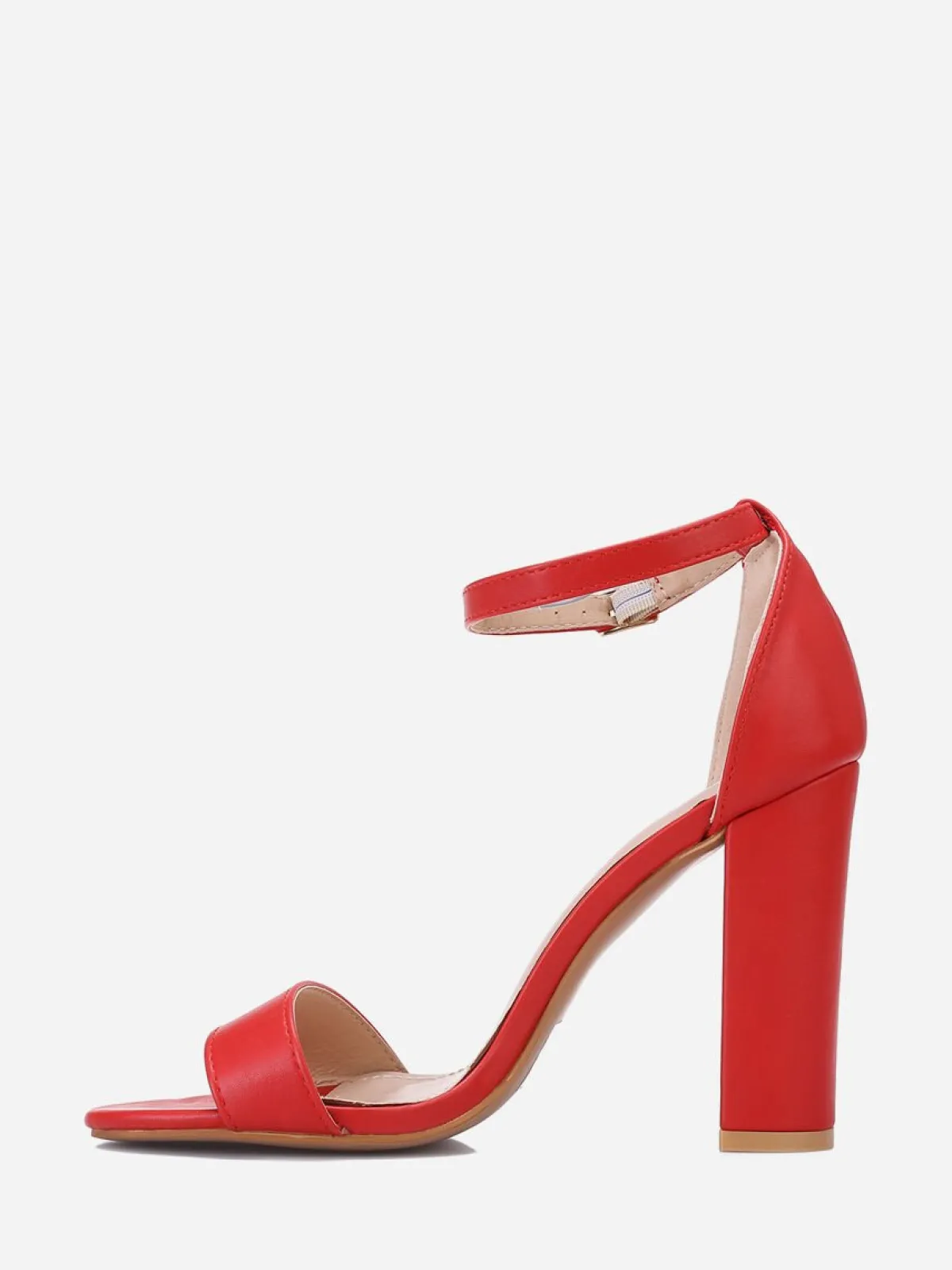 Outlet La Modeuse Sandales à talon et double brides Rouge