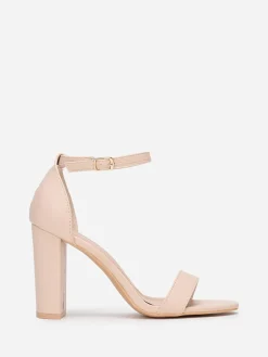 Best La Modeuse Sandales à talon et double brides Beige
