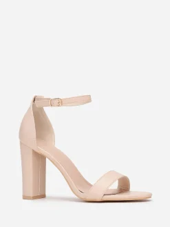 Best La Modeuse Sandales à talon et double brides Beige