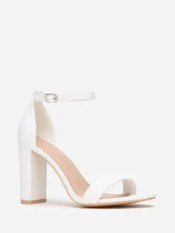 New La Modeuse Sandales à talon et double brides Blanc
