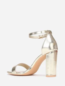 New La Modeuse Sandales à talon et double brides Doré