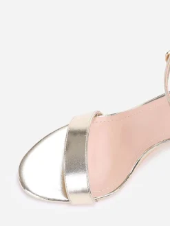 New La Modeuse Sandales à talon et double brides Doré