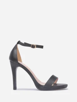 Discount La Modeuse Sandales à talon fin et bride Noir