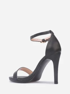Discount La Modeuse Sandales à talon fin et bride Noir