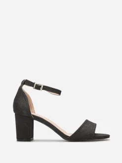 Hot La Modeuse Sandales à talon pailletées Noir