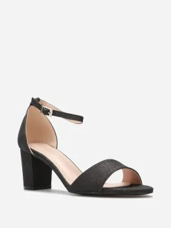 Hot La Modeuse Sandales à talon pailletées Noir