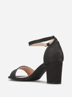 Hot La Modeuse Sandales à talon pailletées Noir
