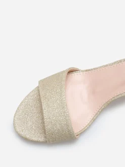 Online La Modeuse Sandales à talon pailletées Doré