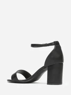 Online La Modeuse Sandales à talon épais en simili Noir