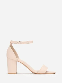 Outlet La Modeuse Sandales à talon épais en simili Beige