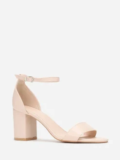 Outlet La Modeuse Sandales à talon épais en simili Beige