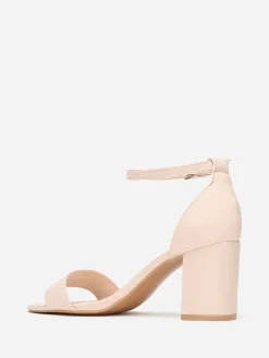 Outlet La Modeuse Sandales à talon épais en simili Beige