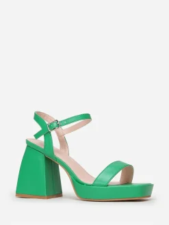 New La Modeuse Sandales à talon trapèze Vert