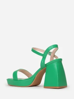 New La Modeuse Sandales à talon trapèze Vert