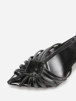 Sale La Modeuse Sandales ajourées à bout pointu et talon aiguille Noir