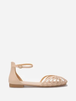 La Modeuse Sandales ajourées à fines brides Beige