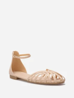 La Modeuse Sandales ajourées à fines brides Beige