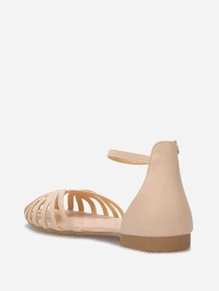 La Modeuse Sandales ajourées à fines brides Beige