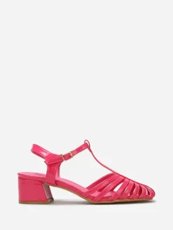 Sale La Modeuse Sandales ajourées et vernies Fuchsia