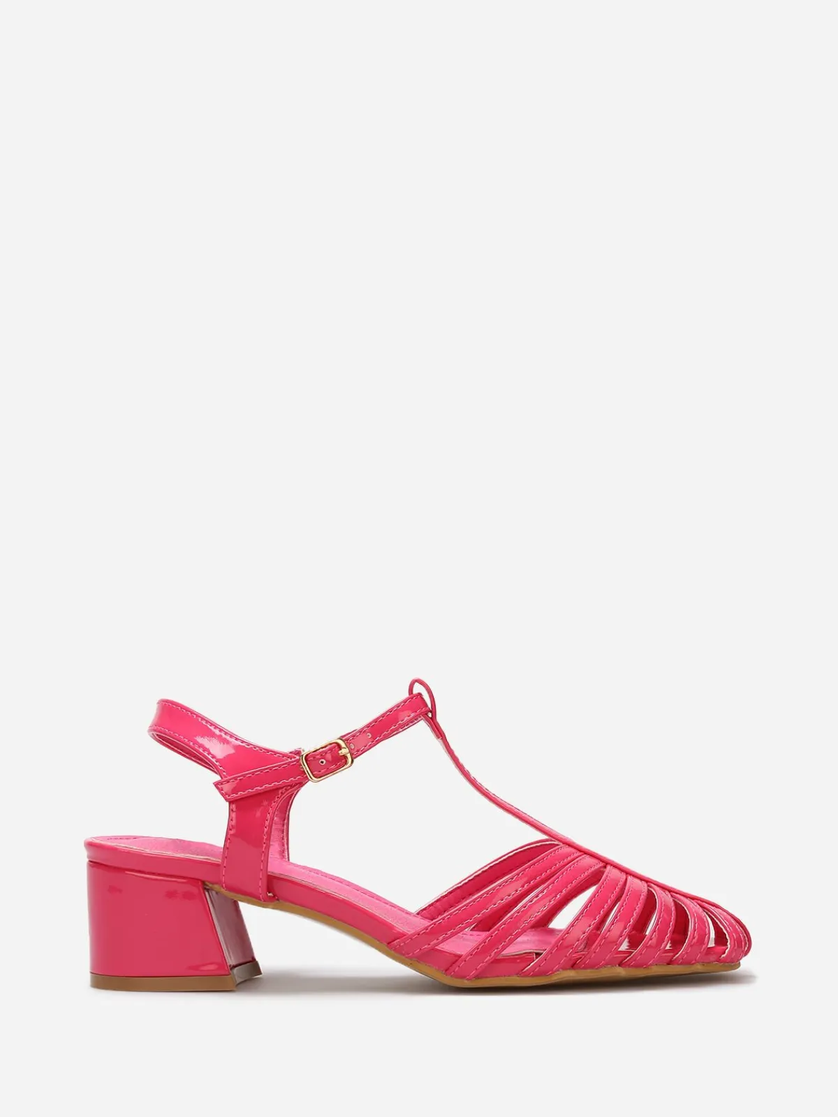 Sale La Modeuse Sandales ajourées et vernies Fuchsia