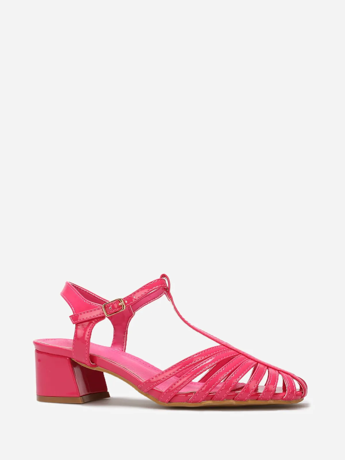 Sale La Modeuse Sandales ajourées et vernies Fuchsia