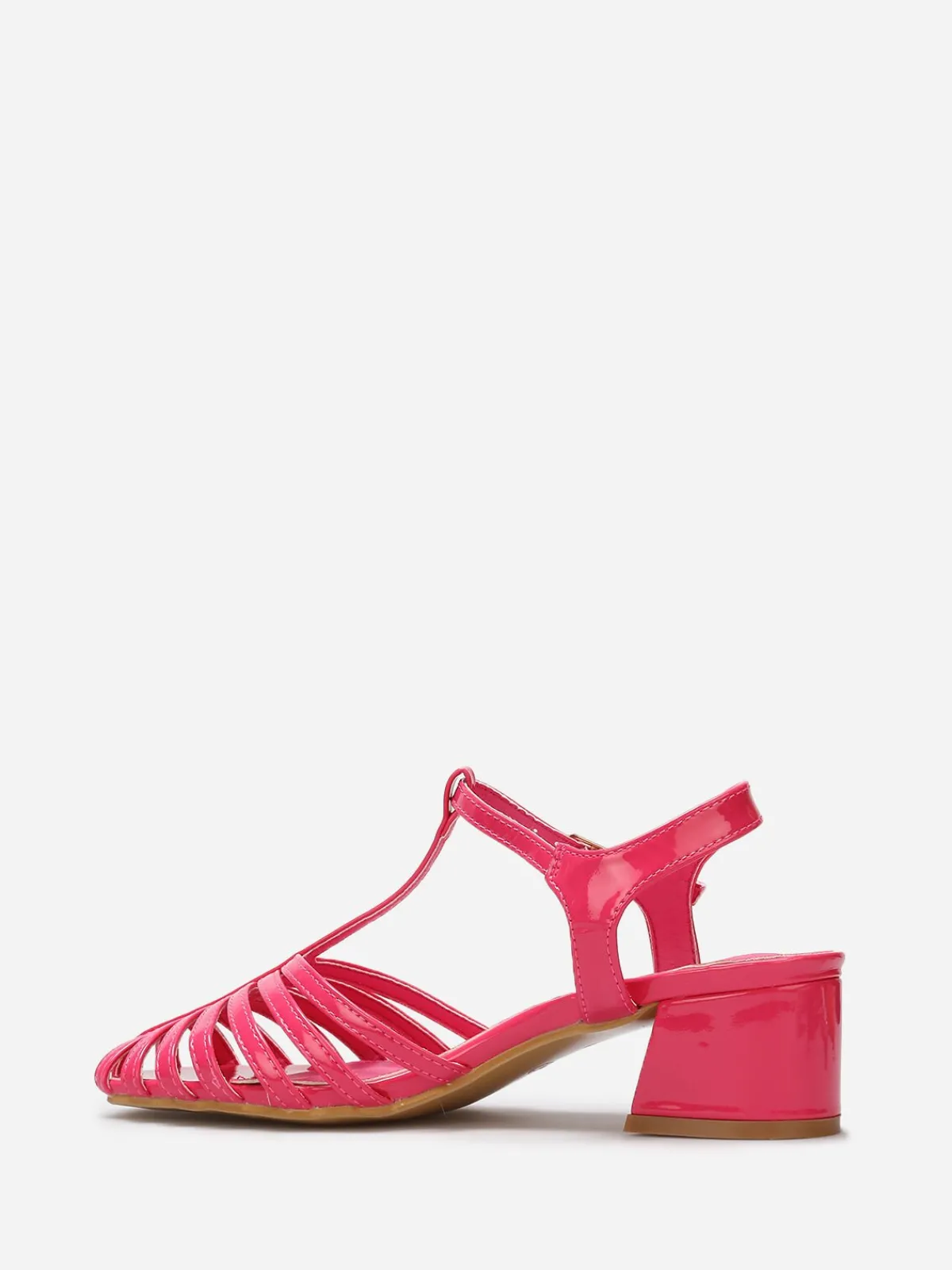 Sale La Modeuse Sandales ajourées et vernies Fuchsia