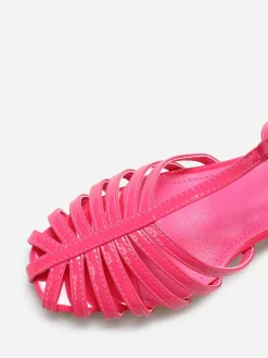 Sale La Modeuse Sandales ajourées et vernies Fuchsia