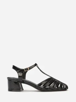 New La Modeuse Sandales ajourées et vernies Noir