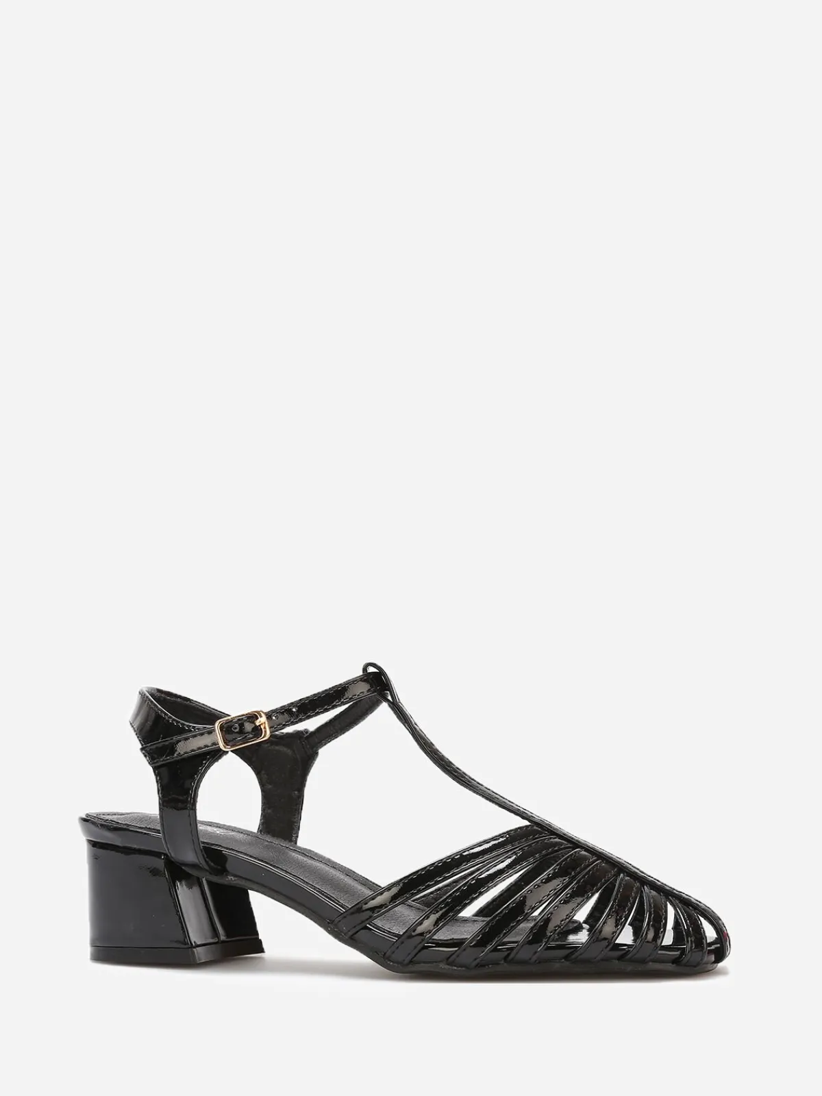 New La Modeuse Sandales ajourées et vernies Noir