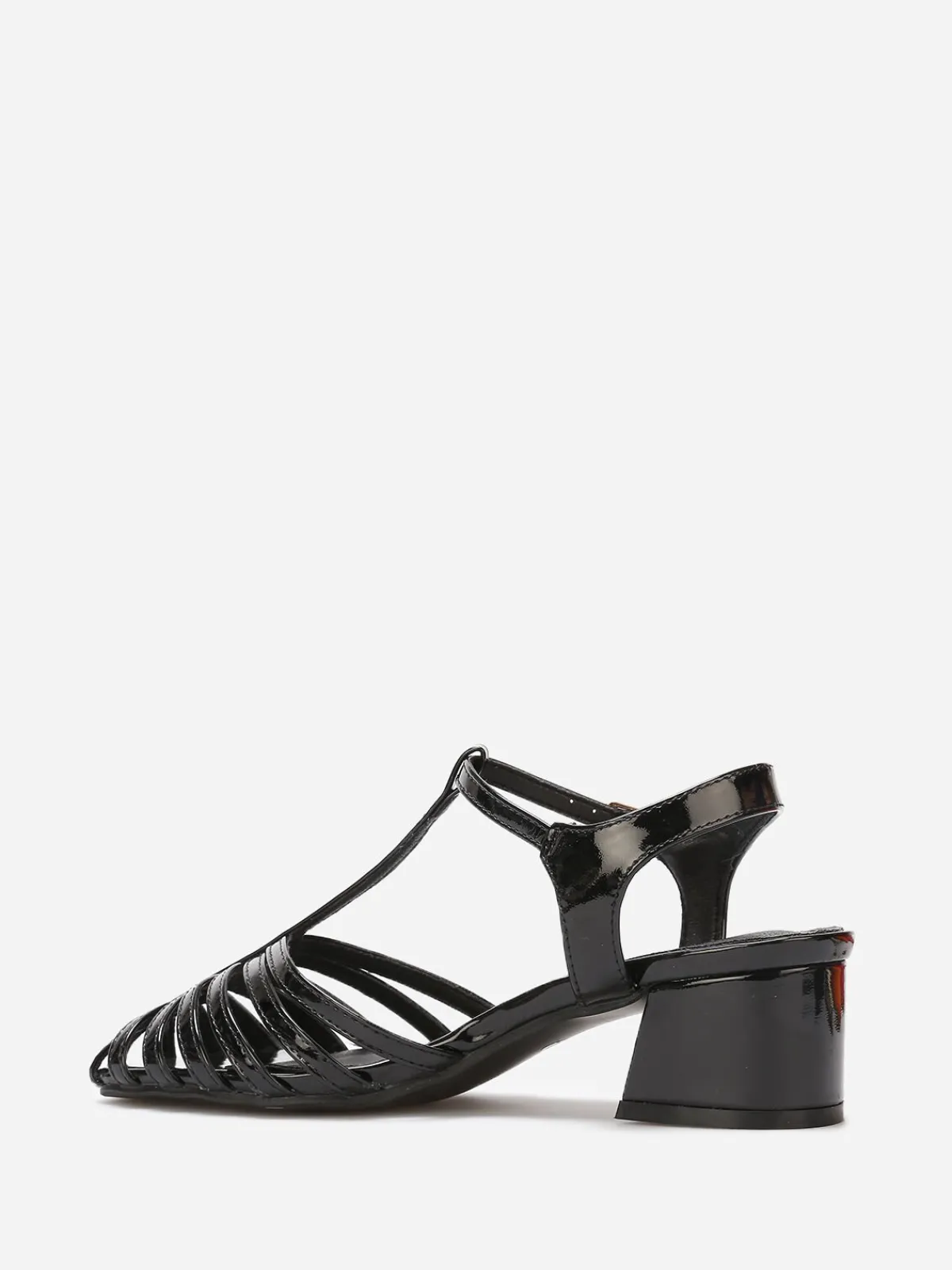 New La Modeuse Sandales ajourées et vernies Noir