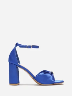 Sale La Modeuse Sandales avec bride noeud à strass Bleu