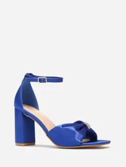 Sale La Modeuse Sandales avec bride noeud à strass Bleu