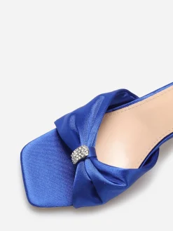 Sale La Modeuse Sandales avec bride noeud à strass Bleu