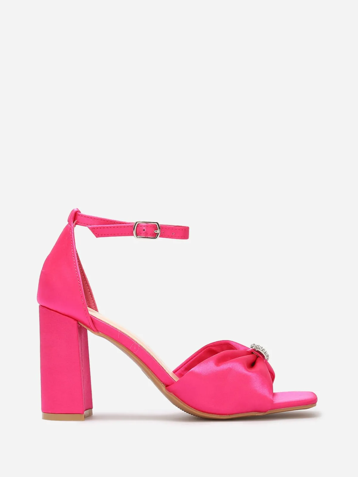 Hot La Modeuse Sandales avec bride noeud à strass Fuchsia