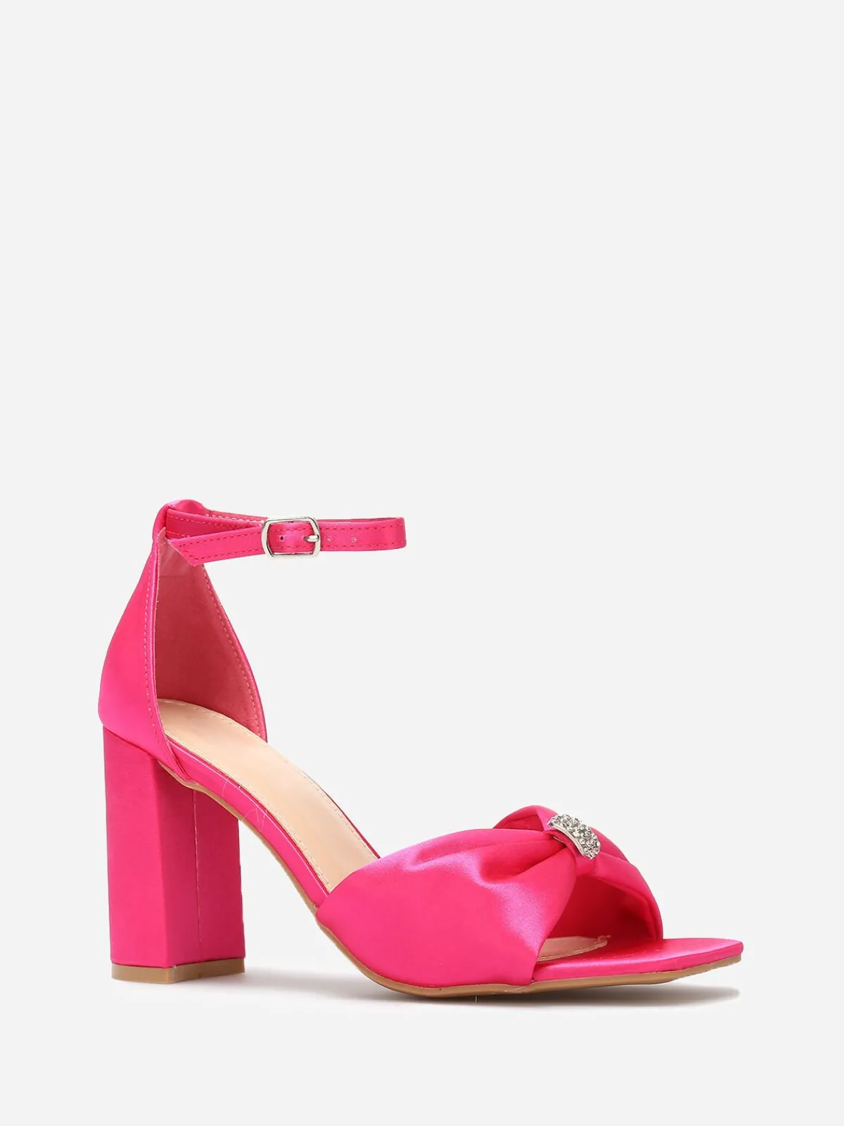 Hot La Modeuse Sandales avec bride noeud à strass Fuchsia