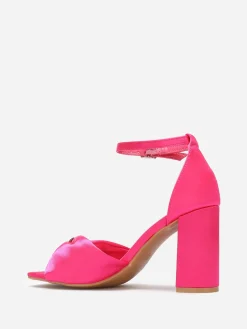 Hot La Modeuse Sandales avec bride noeud à strass Fuchsia