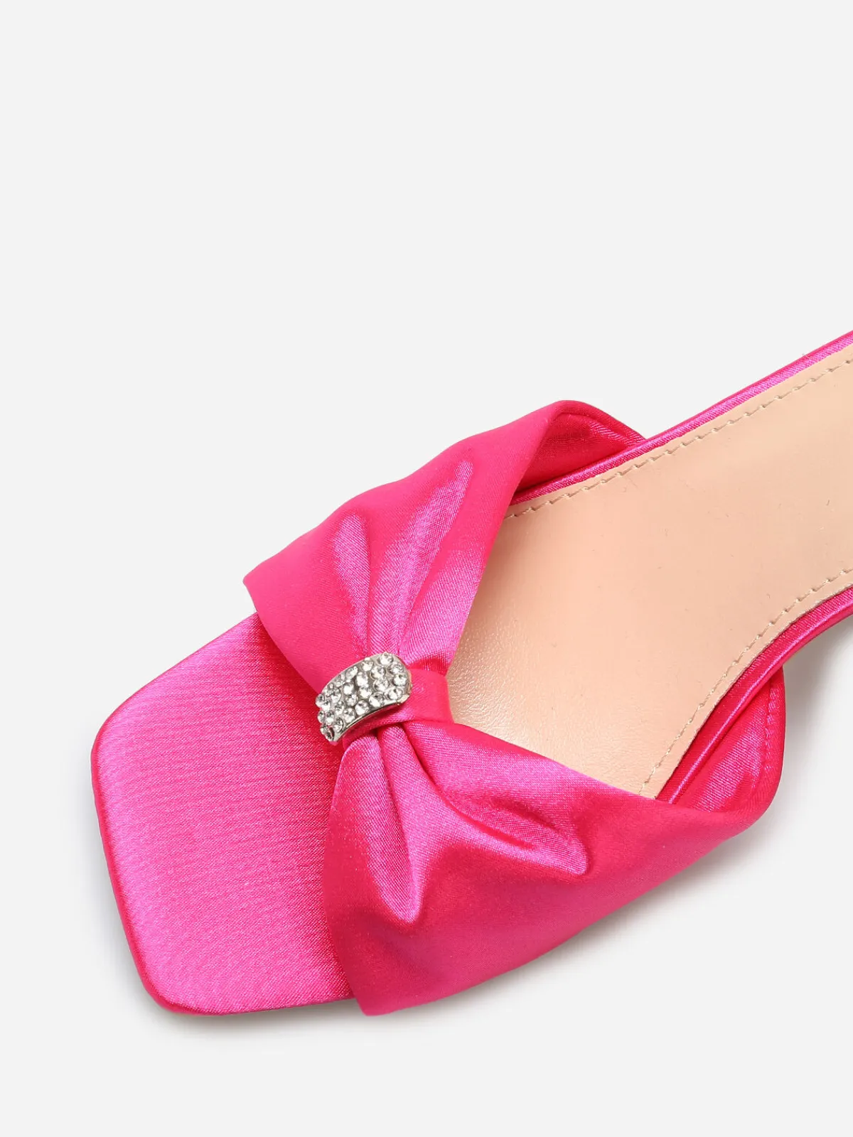 Hot La Modeuse Sandales avec bride noeud à strass Fuchsia