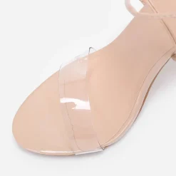 Online La Modeuse Sandales avec bride transparente et lanière Beige