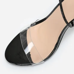 Online La Modeuse Sandales avec bride transparente et lanière Noir